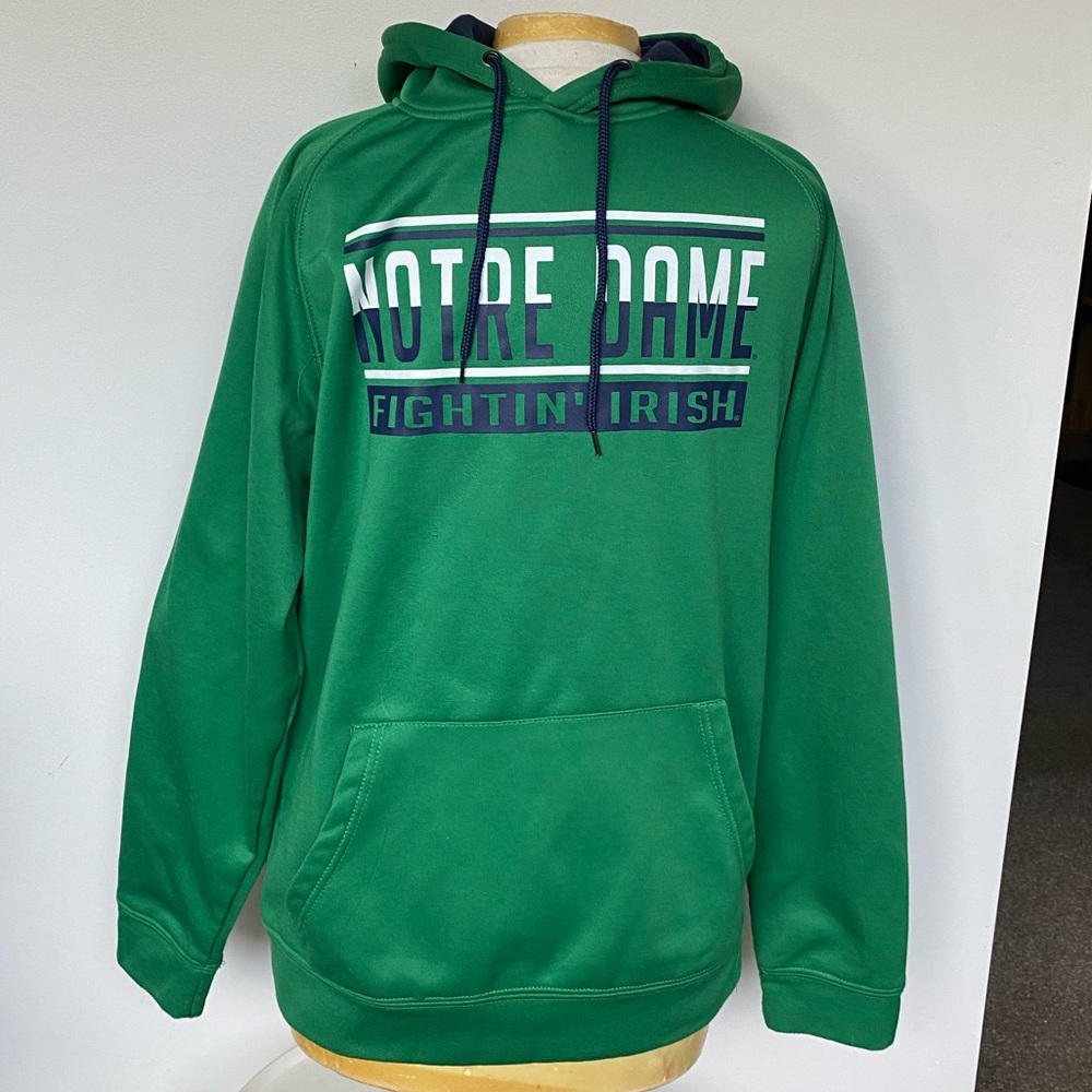 University of Notre Dame Champs Sweatshirt Hoodie Green Large L Irish